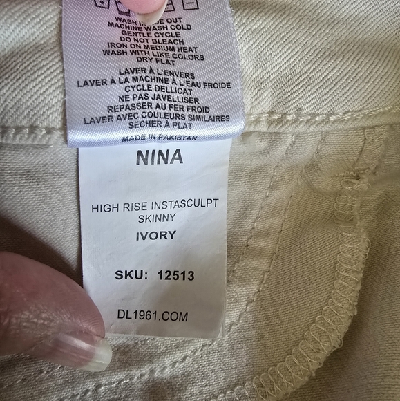 DL1961 Nina High Rise Instasculpt Skinny Ivory size 30 - Picture 14 of 15